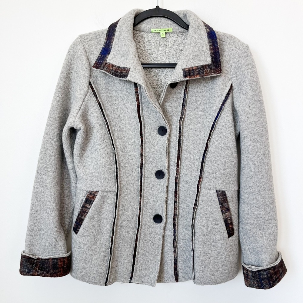 Trisha Tyler Gray Fleece Coat Jacket Womens Medium